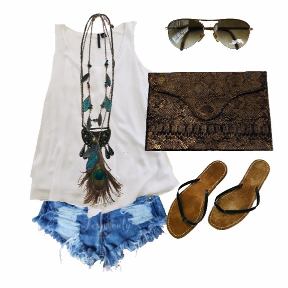 Boho Peacock Feather Necklace! One of a kind conversation piece!